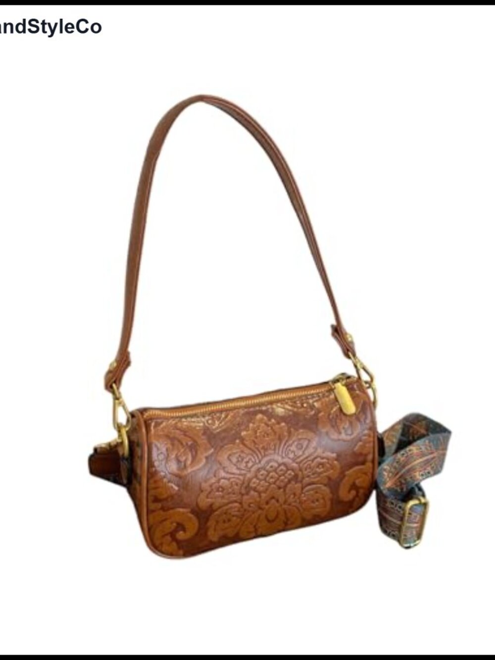 Floral Tooled PU Leather Crossbody Bag Western Cowgirl Square Purse